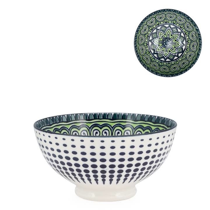 Bol Kiri en porcelaine 6 Green Mandala