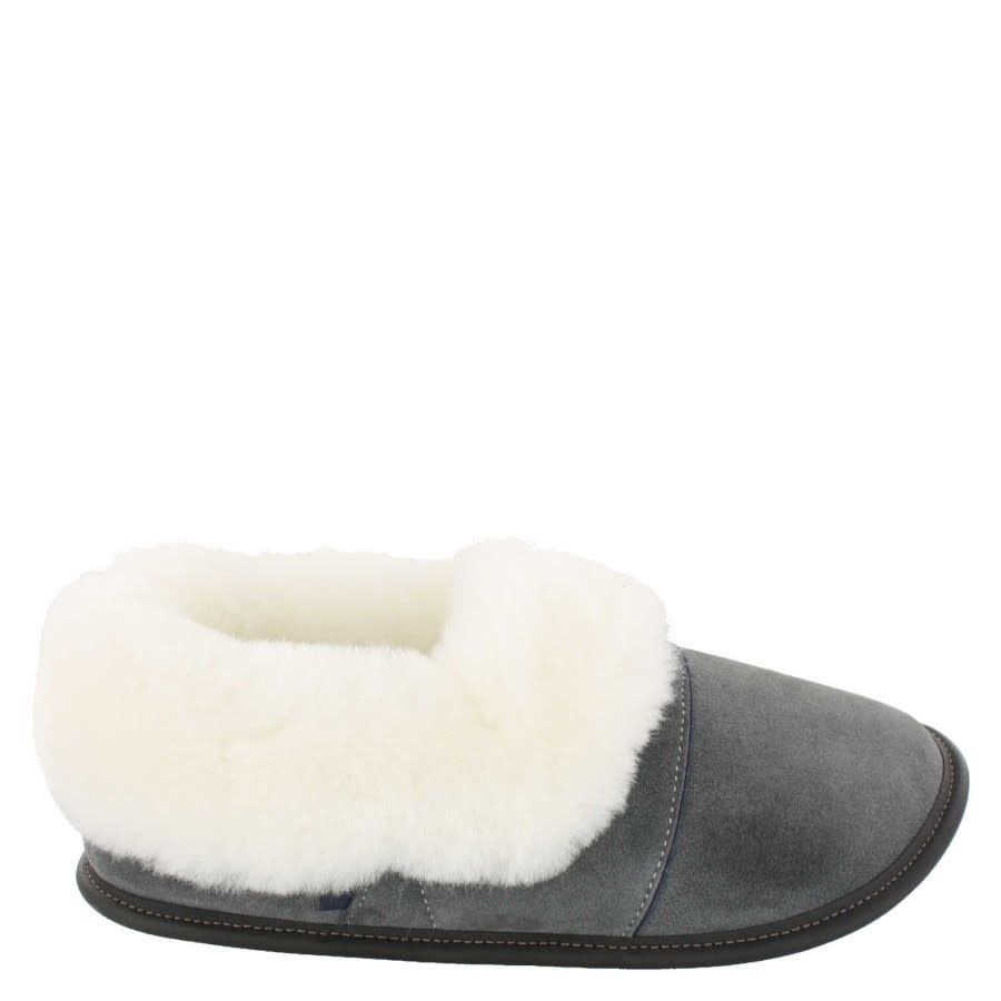 Pantoufle Garneau femme paresseuse suède charbon
