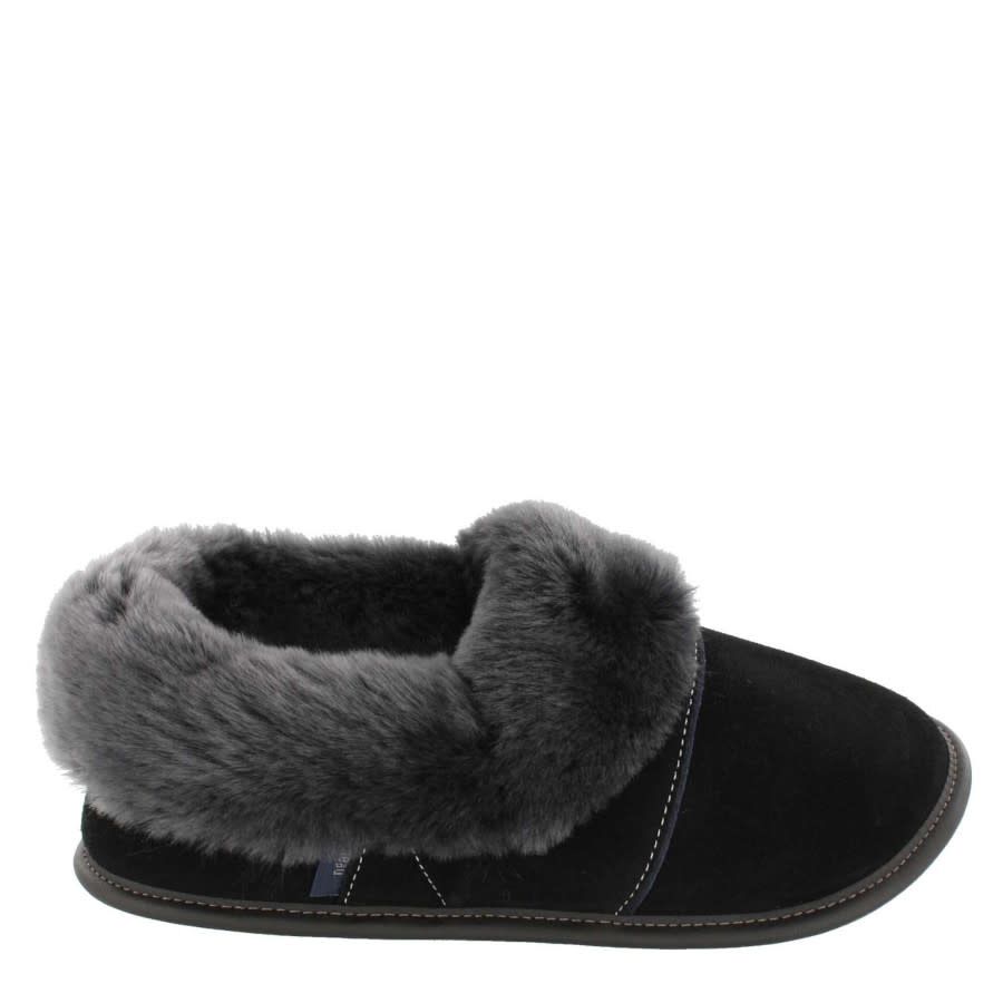 Pantoufle Garneau homme paresseuse suède noir