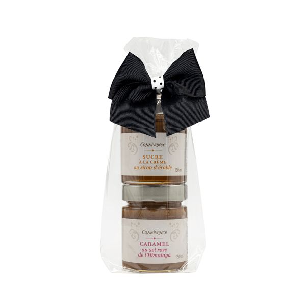 Ensemble cadeaux sucre à la crème /sirop d&#39;érable et caramel au sel de mer rose d&#39;Himalaya de Connivence