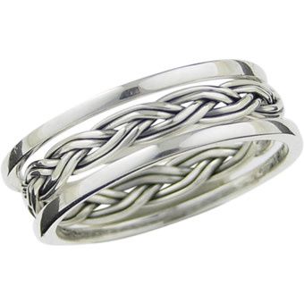 Bague DSA Jonc Tressé 3 Morceaux R1312