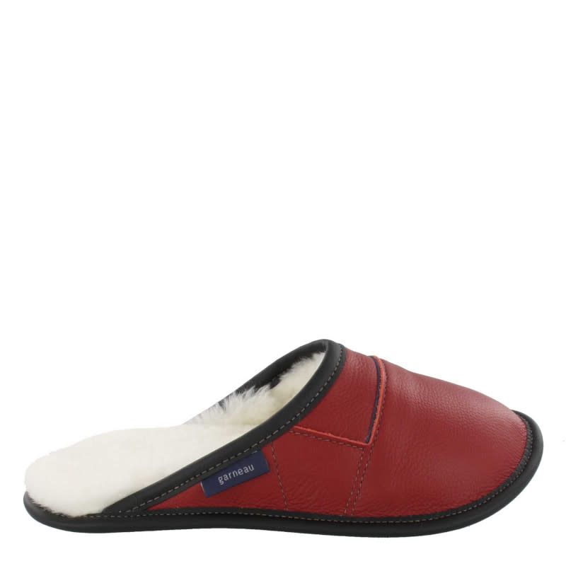 Pantoufle Garneau femme mule cuir rouge