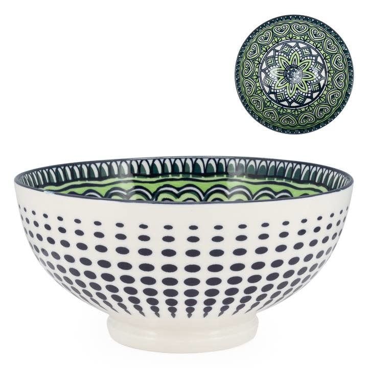 Bol Kiri en porcelaine 8 Green Mandala