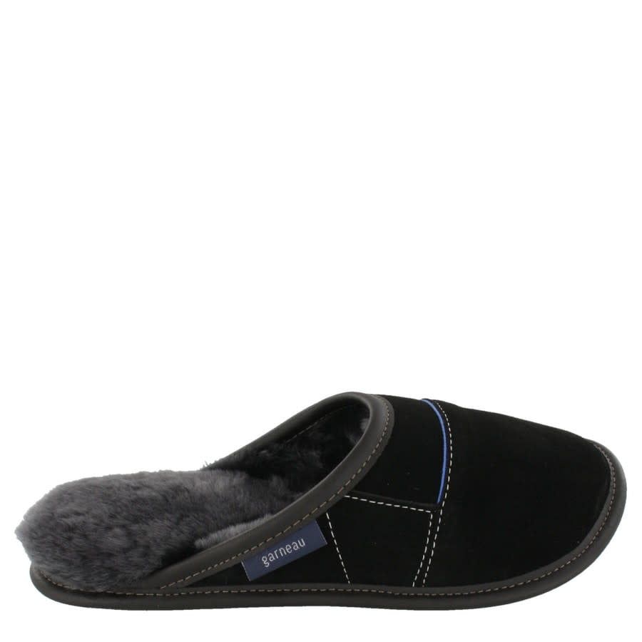 Pantoufle Garneau femme mule suède noir