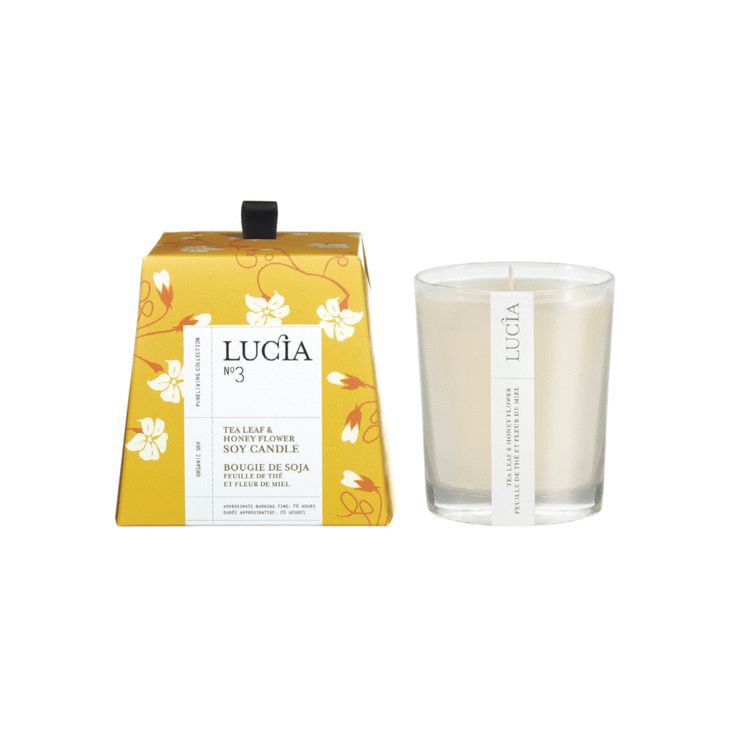 N°3 Bougie de soja Feuille de thé et miel sauvage 20h Lucia