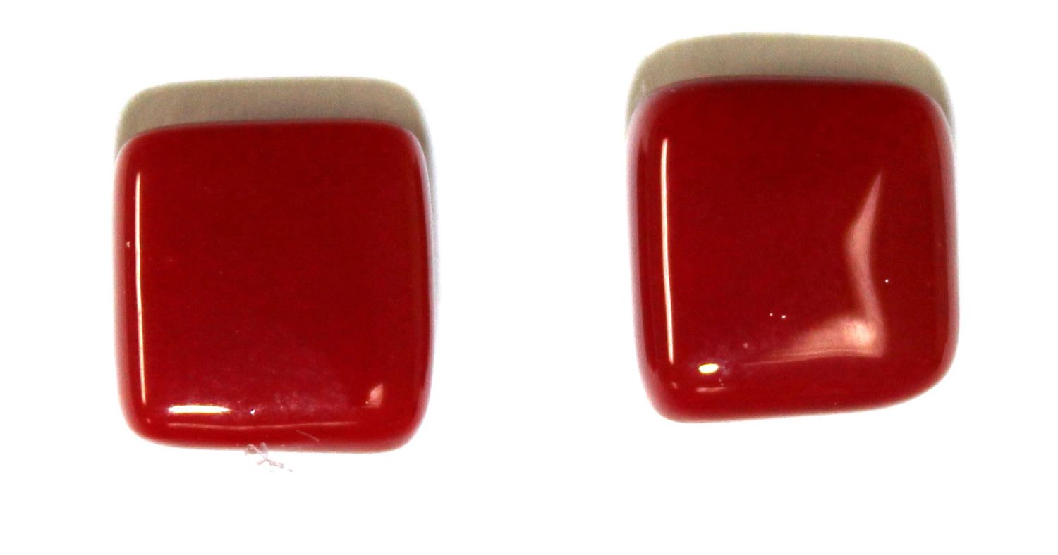 Boucle d&#39;oreilles carré rouge