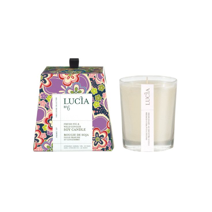 N°6 Bougie de soja Figue fraîche et gingembre20h  Lucia