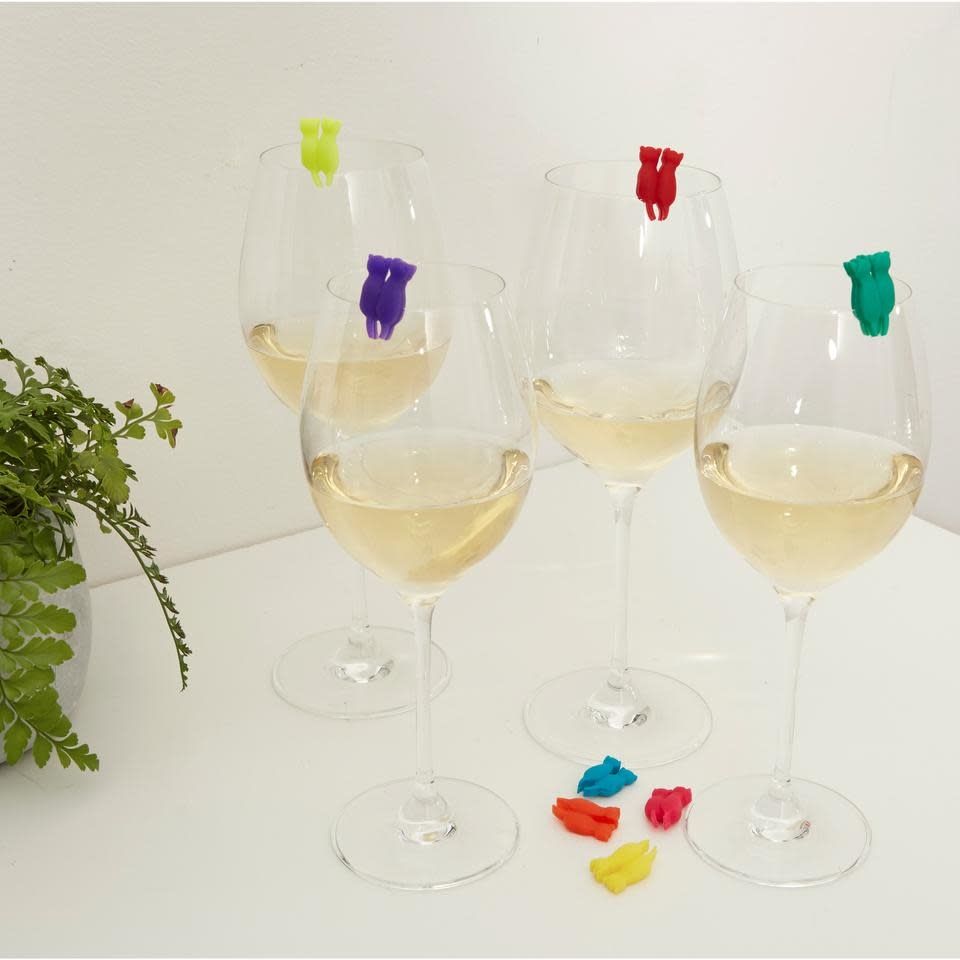 Marqueurs de verres chats arc-en ciel