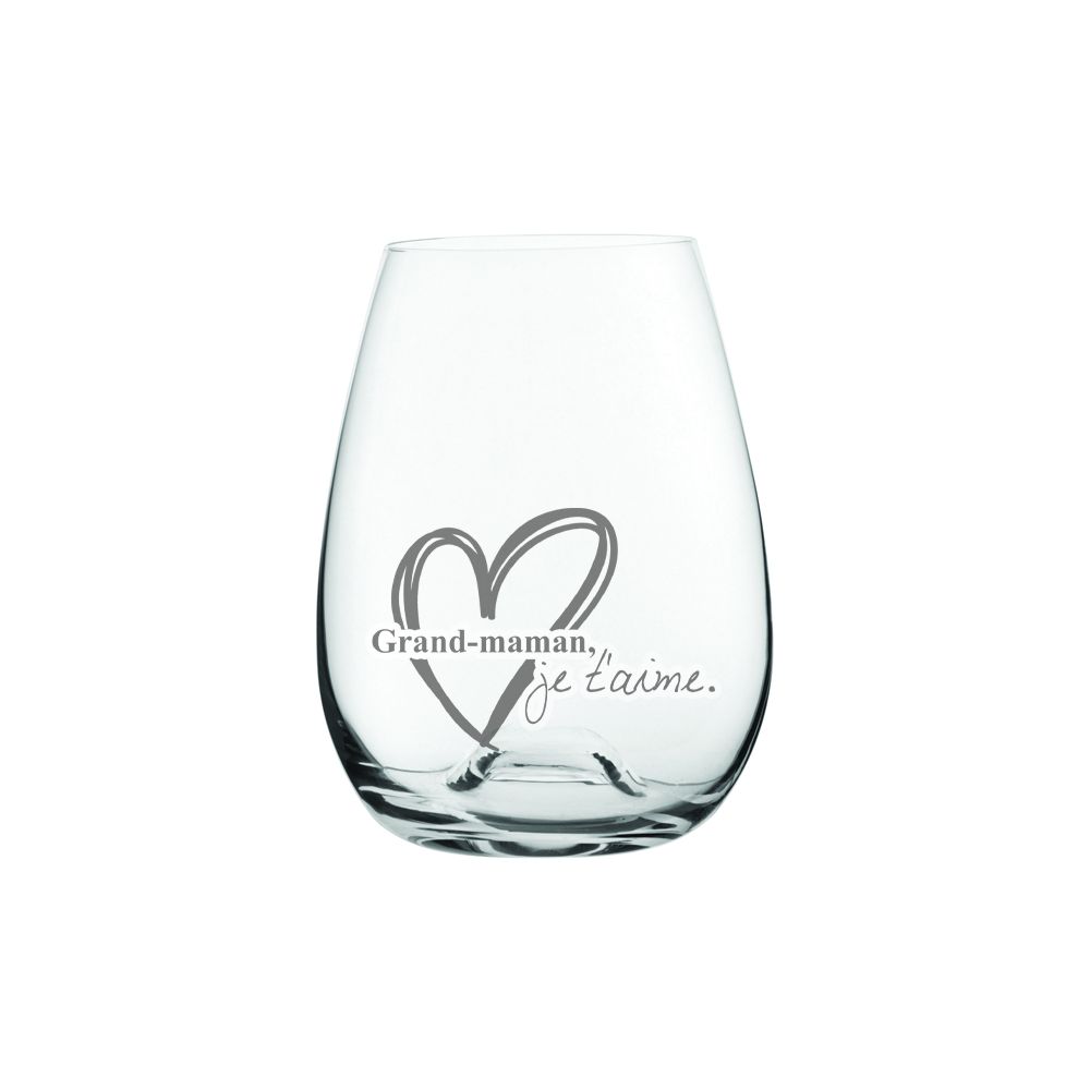 Verre sans pied  &quot;Grand-Maman, je t&#39;aime&quot; 16oz