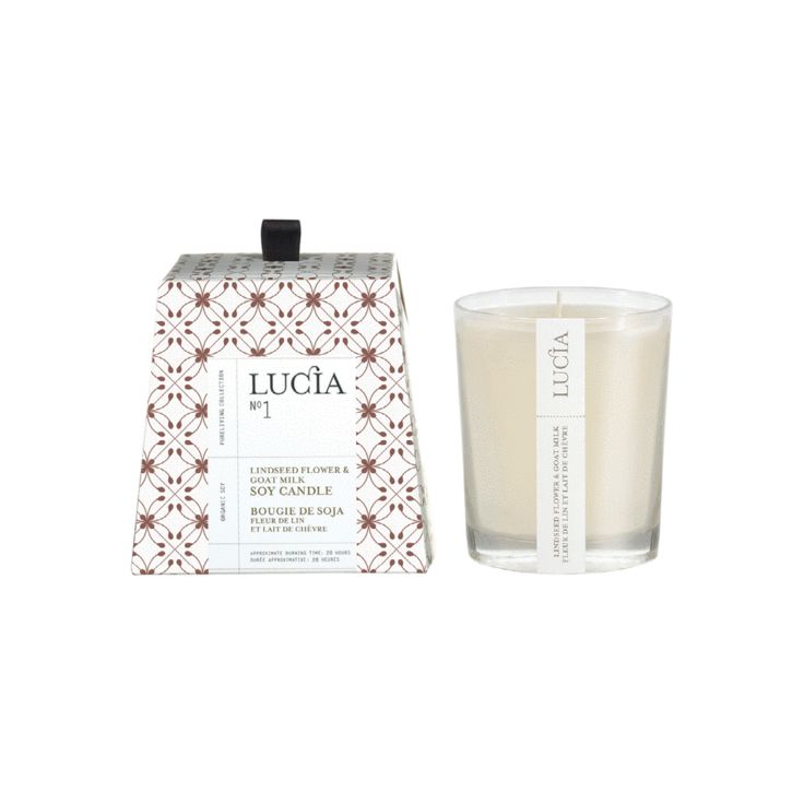 Bougie de soja no 1 Lait de chèvre et huile de lin 20h Lucia