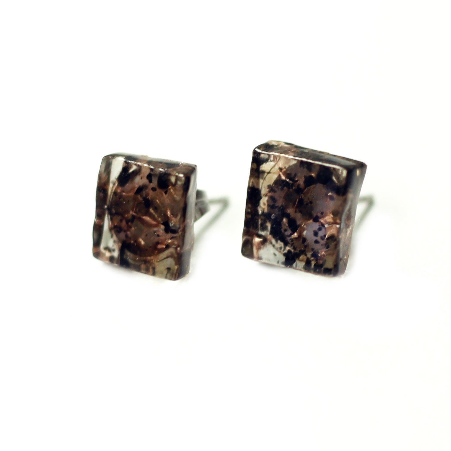 Boucle d&#39;oreilles motif bronze rose