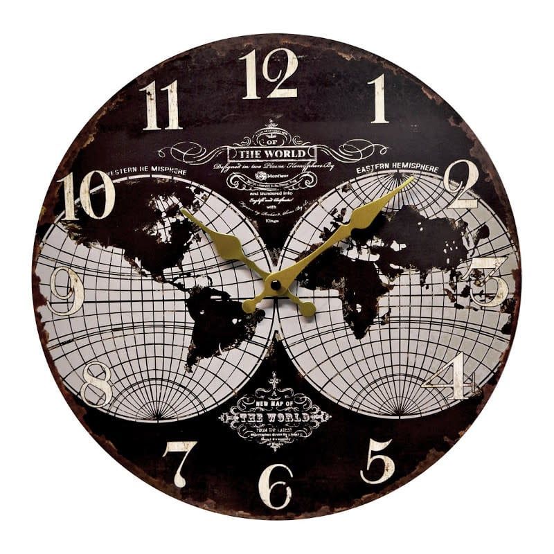 Horloge carte du monde