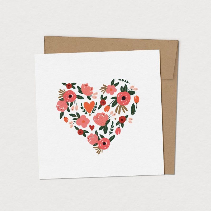 Carte de Souhaits Pétales de Coeur