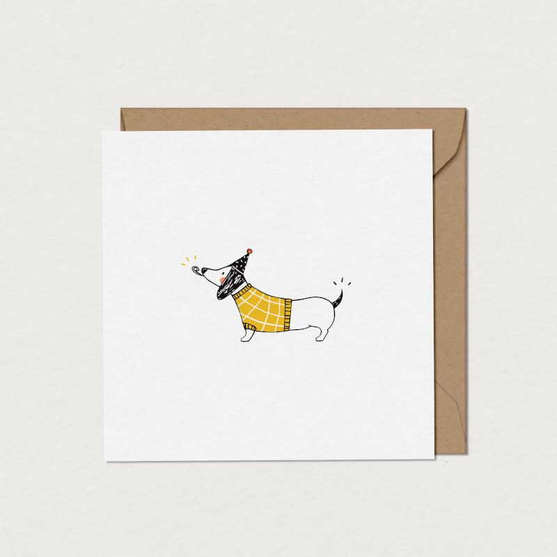 Carte de Souhaits Chien Saucisse