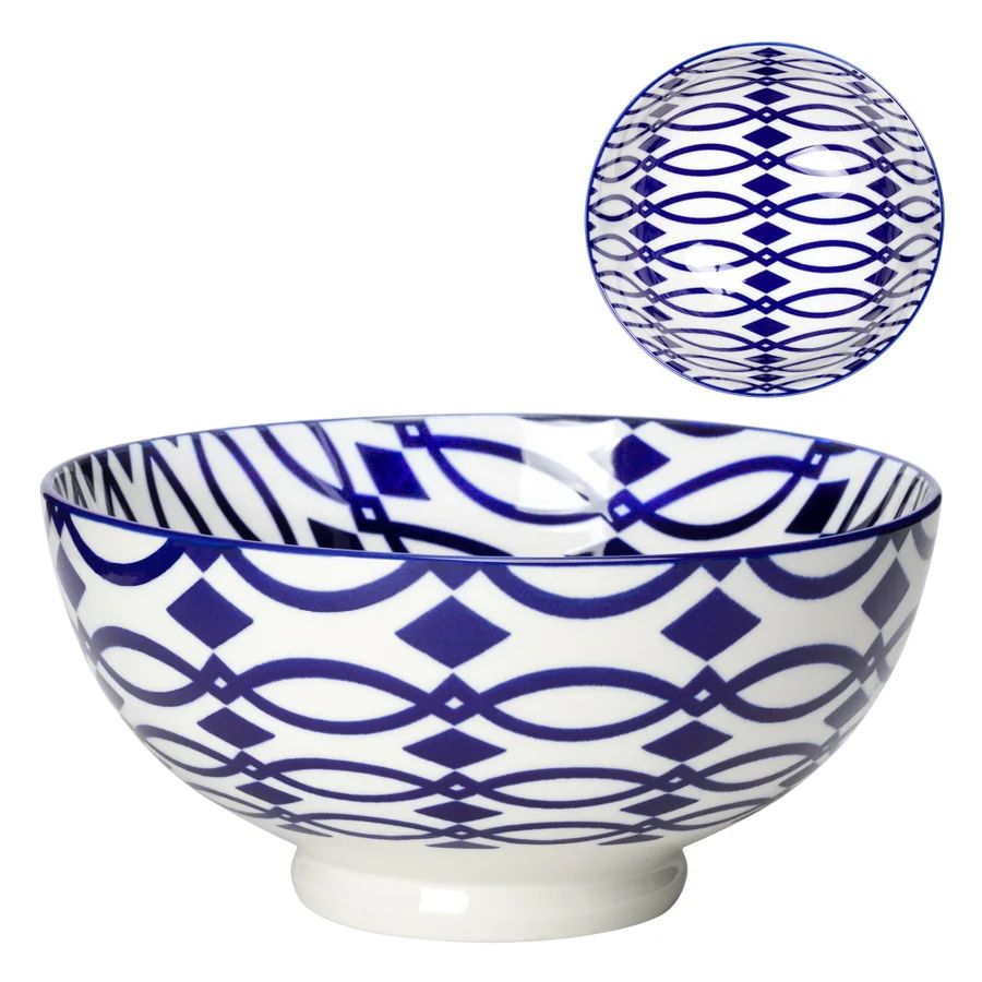 Kiri Porcelain 56 oz 8&quot;  Blue Lattice