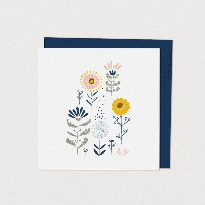 Carte de Souhaits Fleurs Naïves