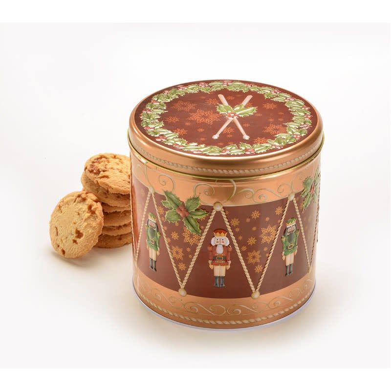 Biscuit Christmas Nutcracker Drum Tin