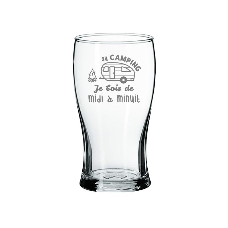 Verre à bière &quot;Au camping je bois&quot;