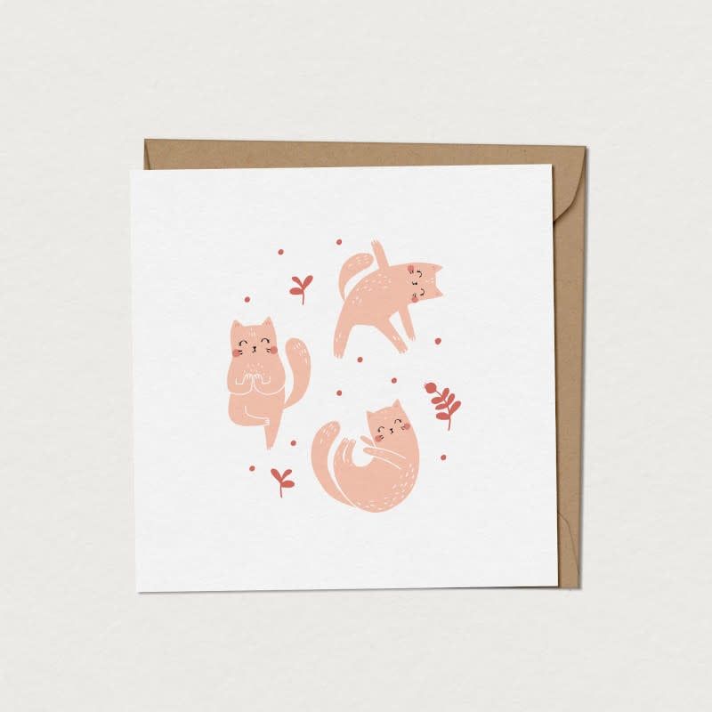 Carte de Souhaits Namasta&#39;chat
