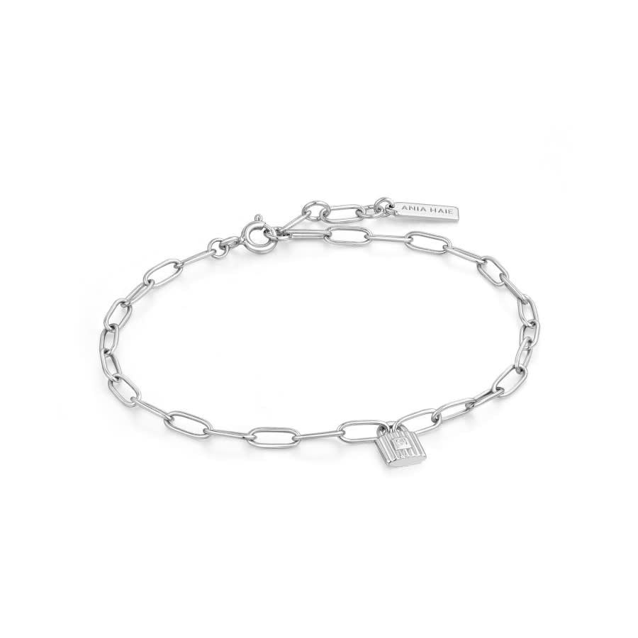 Bracelet Ania Haie Chunky Chain Padlock Argent