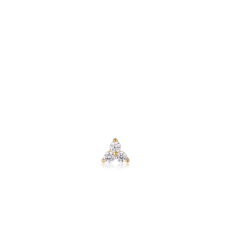 Boucle d&#39;oreille individuelle Ania Haie Trio Sparkle Barbell Gold