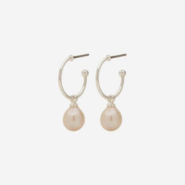 Boucles d&#39;oreille Pilgrim Eila Blanc Argent  C.C.