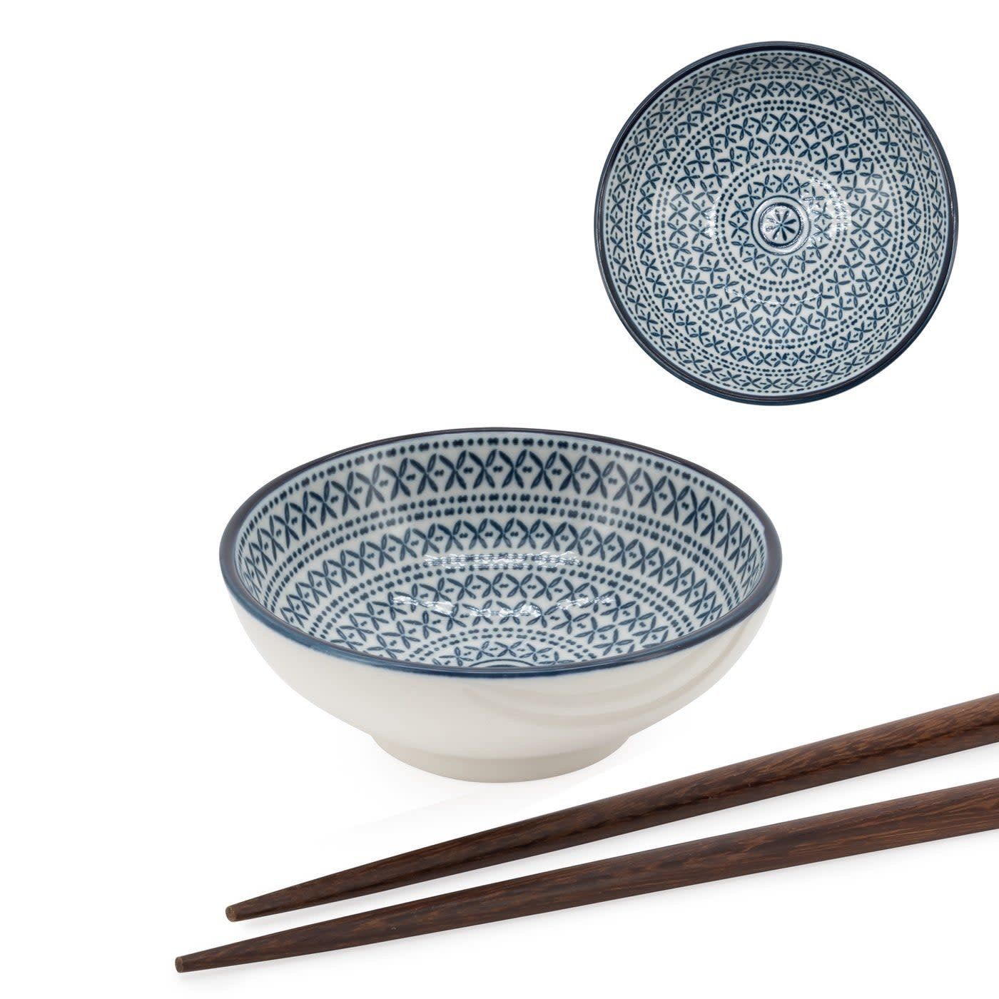 Bol en porcelaine Kiri 3 pouces Blue Stitch
