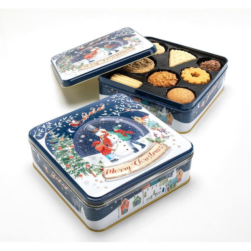 Biscuit Christmas Snow Globe Tin