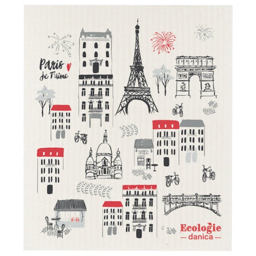 Ens. éponge suedoise Paris Je t&#39;aime
