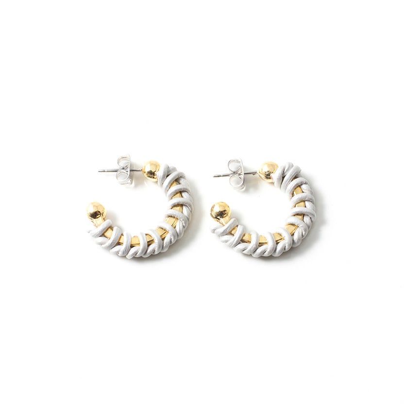 Boucles d&#39;oreilles Anne-Marie Chagnon Halong Or&amp;Blanc PE-22