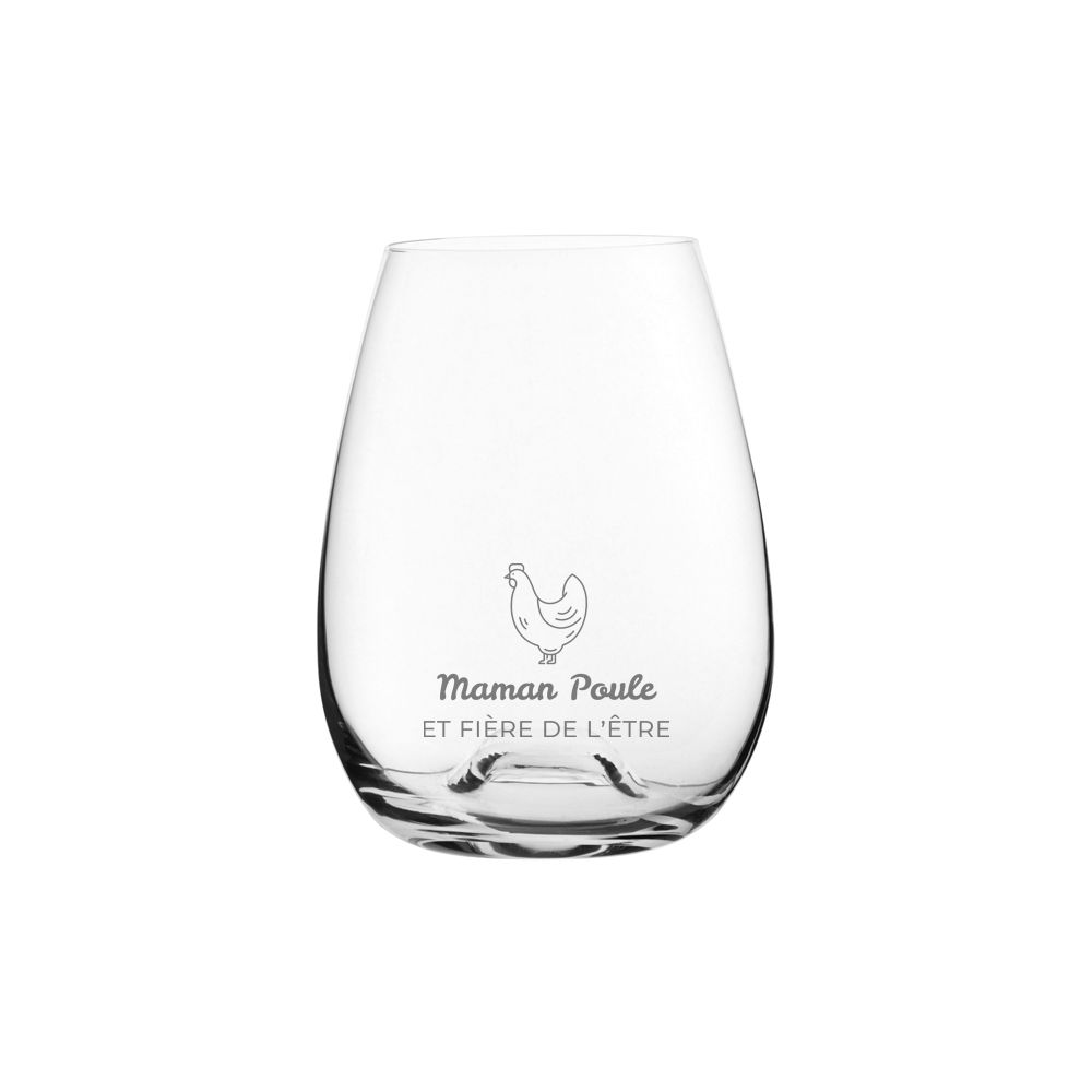 Verre sans pied  &quot;Maman Poule &quot; 16oz