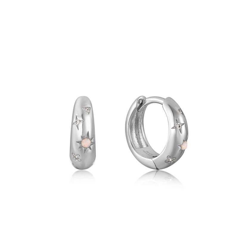 Boucles d&#39;oreilles Ania Haie Starry Opal Huggie Hoop Silver