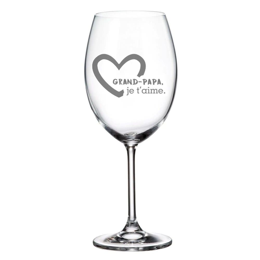 Verre à vin gravé &quot;Grand-papa je t&#39;aime&quot;