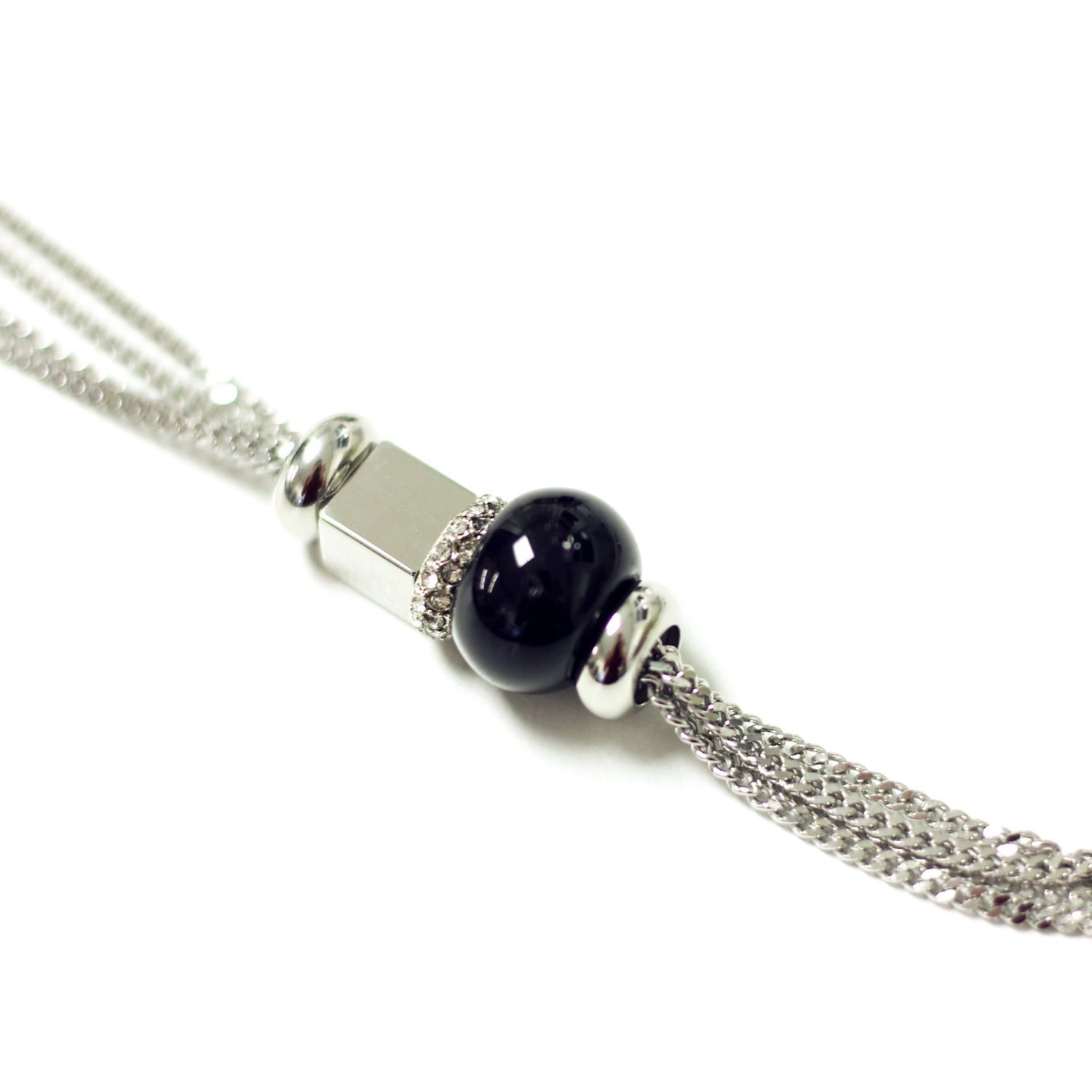 Collier Cré-Art Sautoir Luxury sur chaîne, Color: Noir
