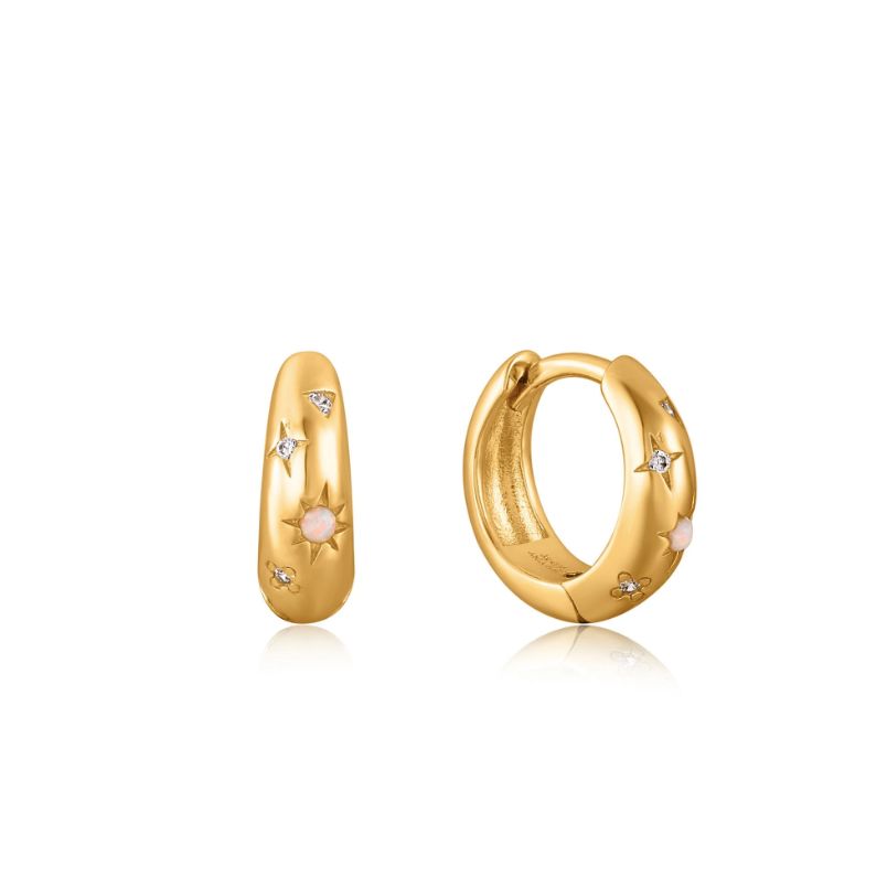 Boucles d&#39;oreilles Ania Haie Starry Opal Huggie Hoop Gold