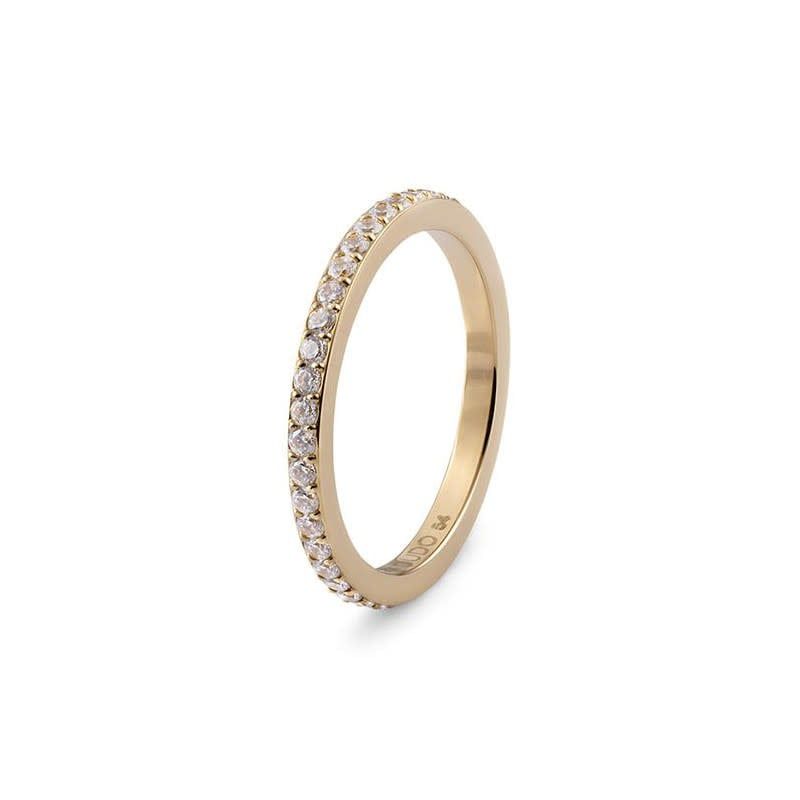 Bague Qudo Spacer Ring Eternity, Color: Or / Blanc, Size: 5