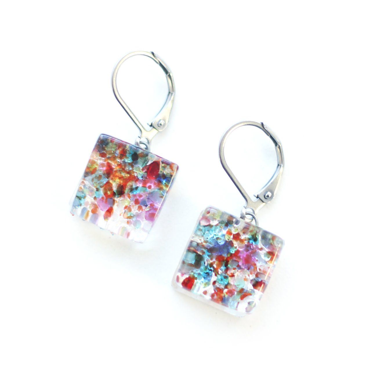 Boucles d&#39;oreilles Cré-Art suspendues à motifs, Color: Multi Été