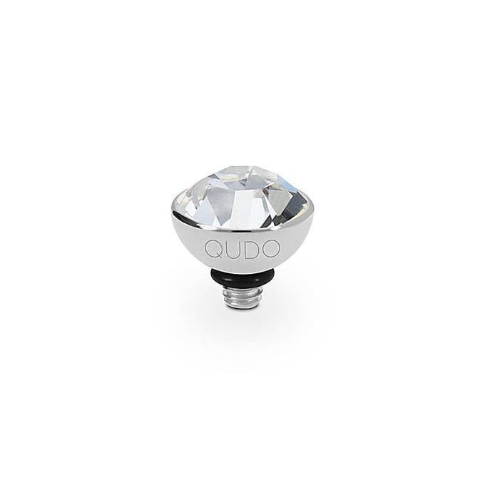 QUDO Bottone 8 mm argent, Color: Crystal