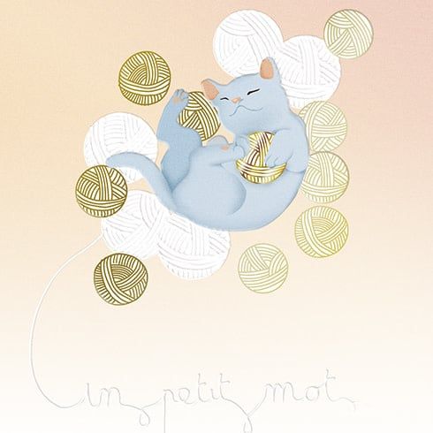 Carte De Souhait  Un petit Mot Chat