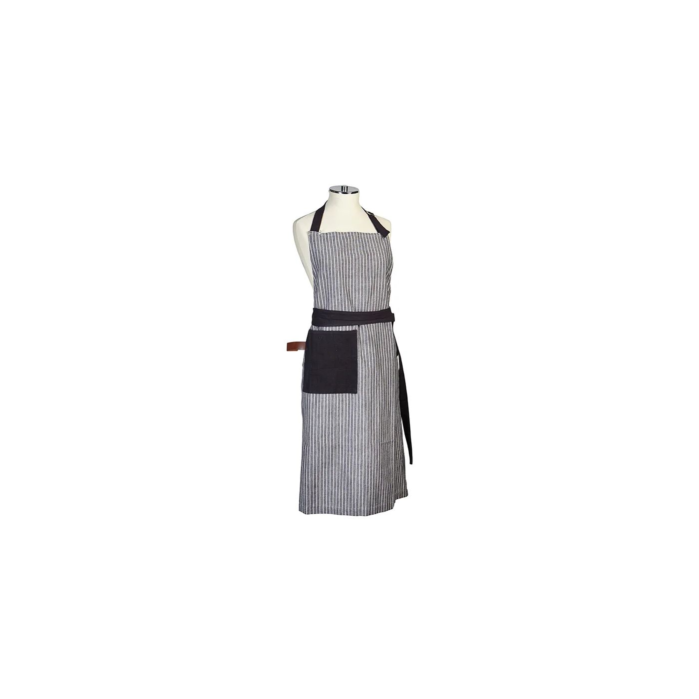 Tablier Ajustable Noir Chambray Stripe
