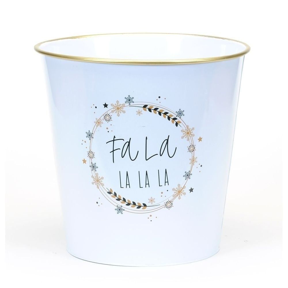 Seau blanc large Fa La La La La 9415 Bacon Basketware