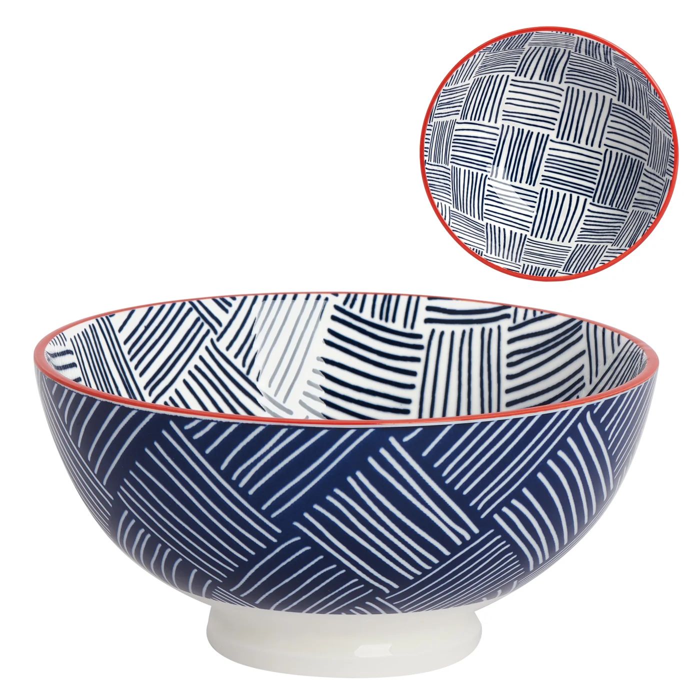 Bol en porcelaine Kiri 8 Blue Hatch Weave