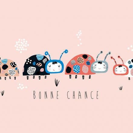 Carte de souhait  Bonne Chance Coccinelles