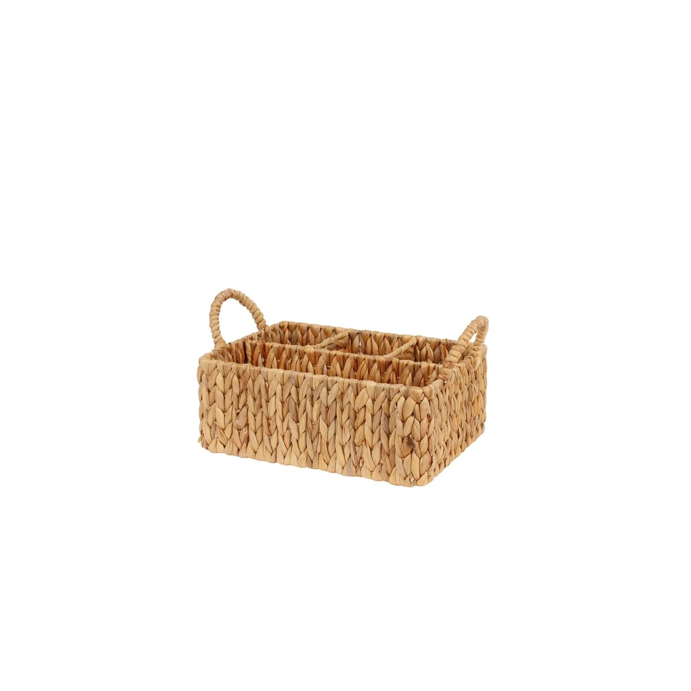 Panier Palma Rectangulaire, 4 compartiments et 2 Hanses Tissé Naturel