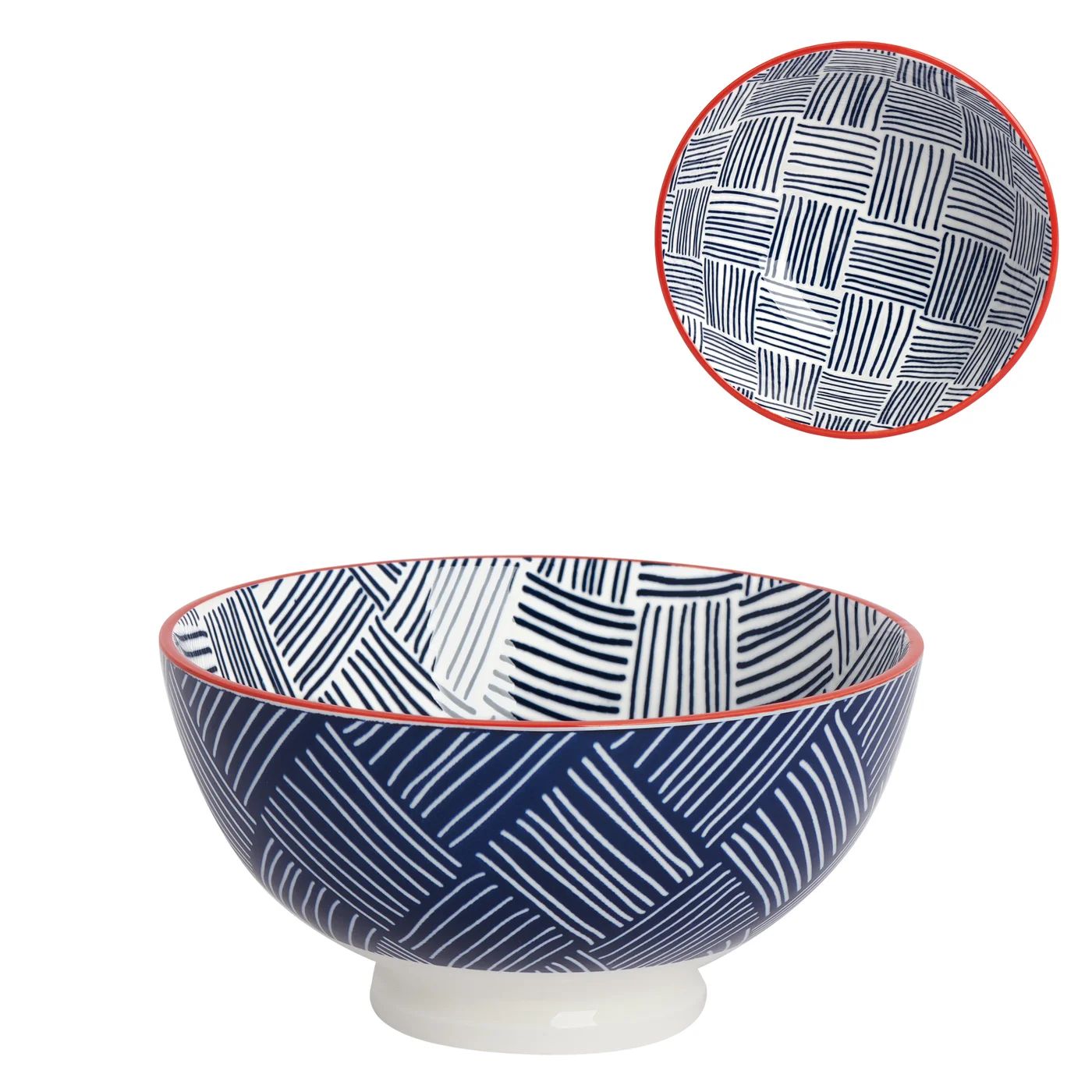 Bol en porcelaine Kiri 4.5 Blue Hatch Weave
