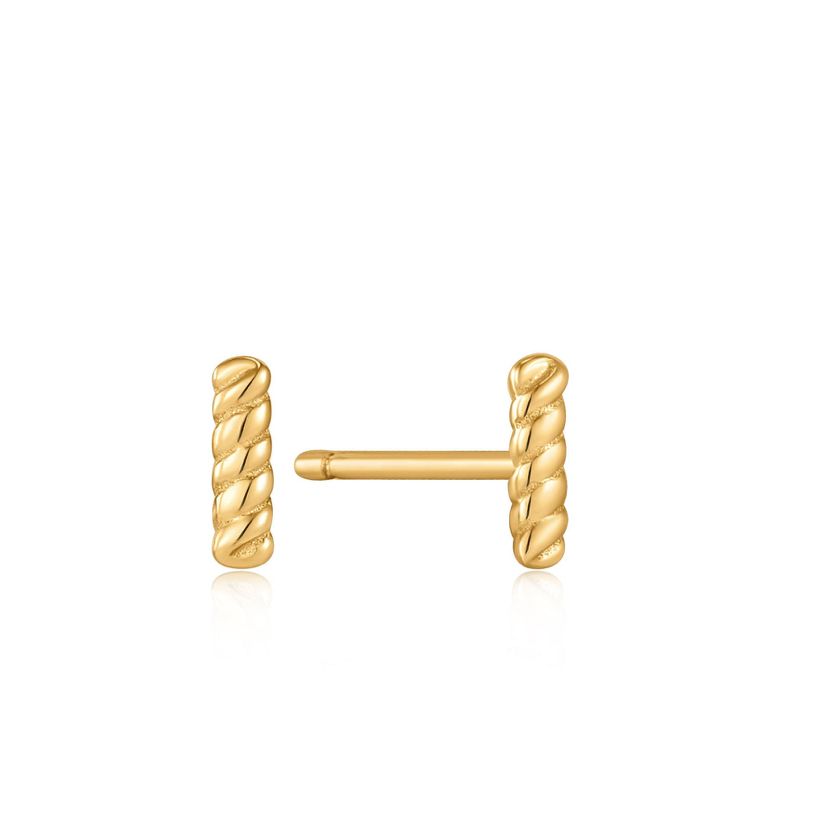 Boucles d&#39;oreilles Ania Haie or Rope Bar Stud  E036-01G