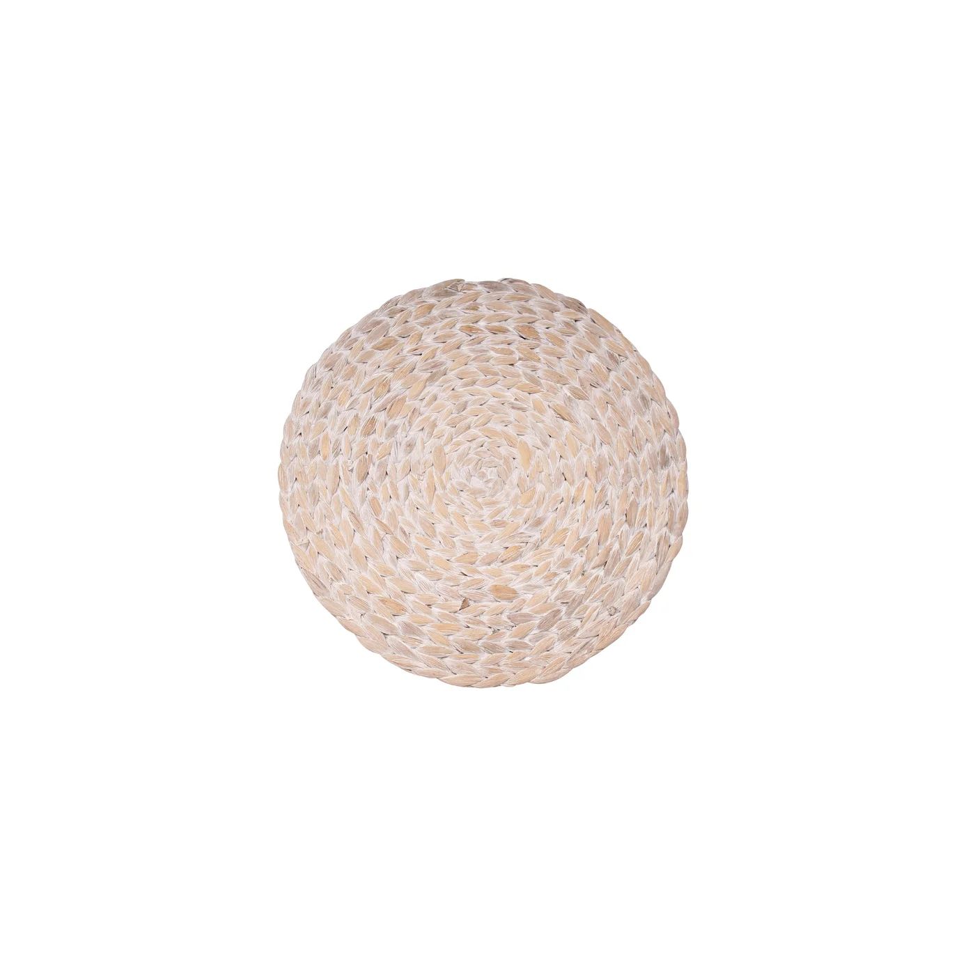 Napperon Palma Rond Tissé Naturel et Blanc