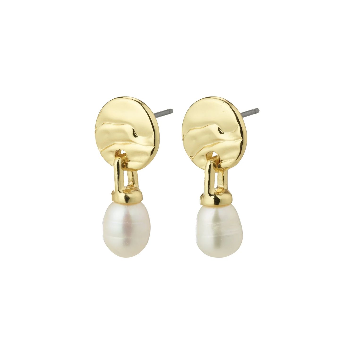 Heat Recycled Boucle d&#39;oreille perle d&#39;eau douce or A23