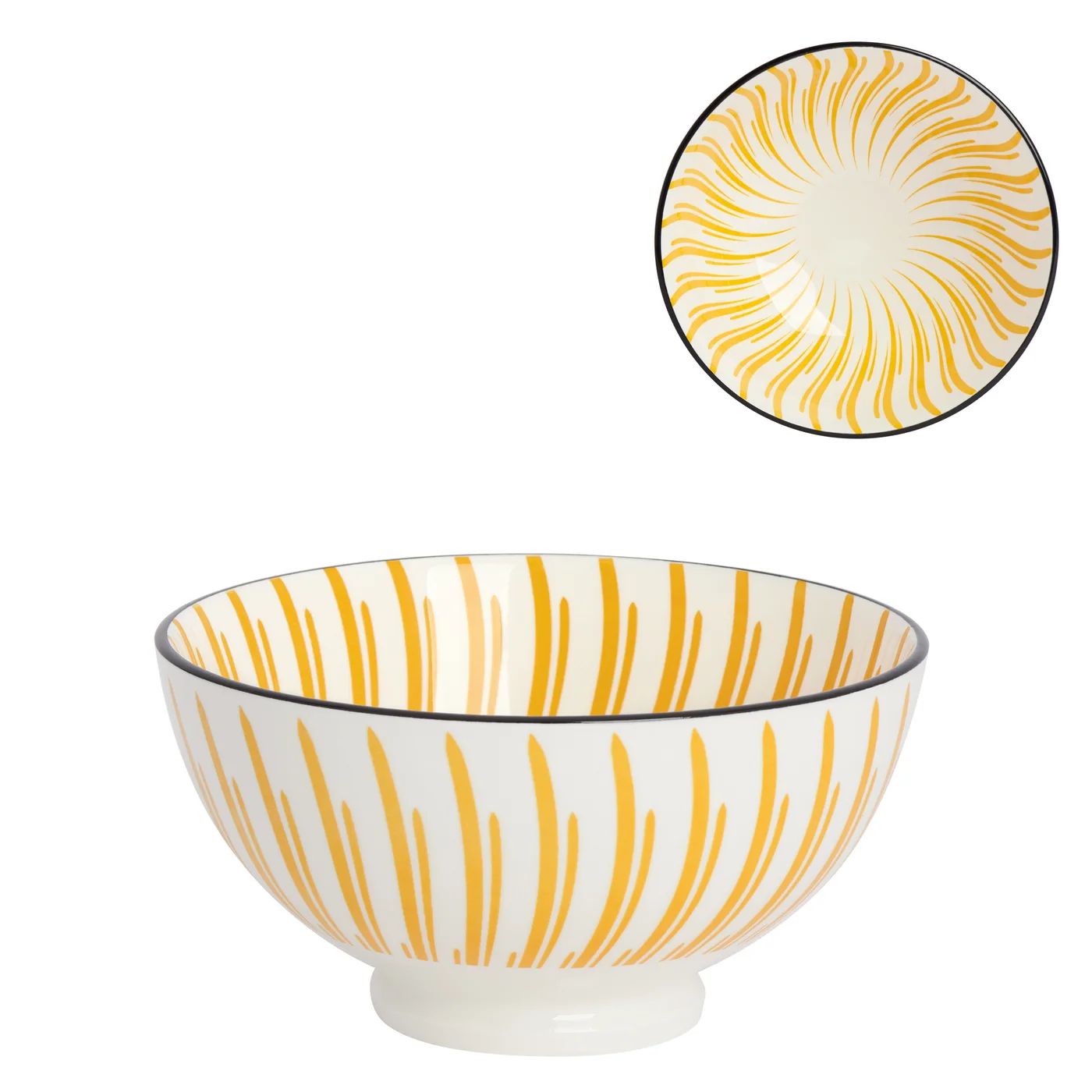 Bol en porcelaine Kiri 4.5 Yellow Sunburst