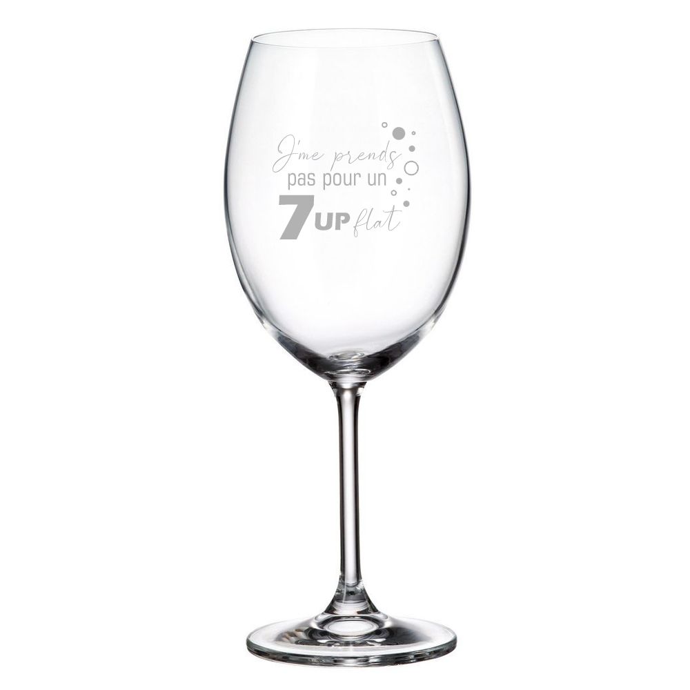 Verre à vin Je ne me prend pas pour 7up flat